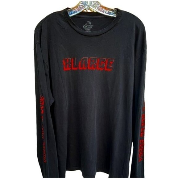 XLARGE Long Sleeve Black Pullover Red Graphic Men’s XL Sights Human Eyes - Picture 1 of 8